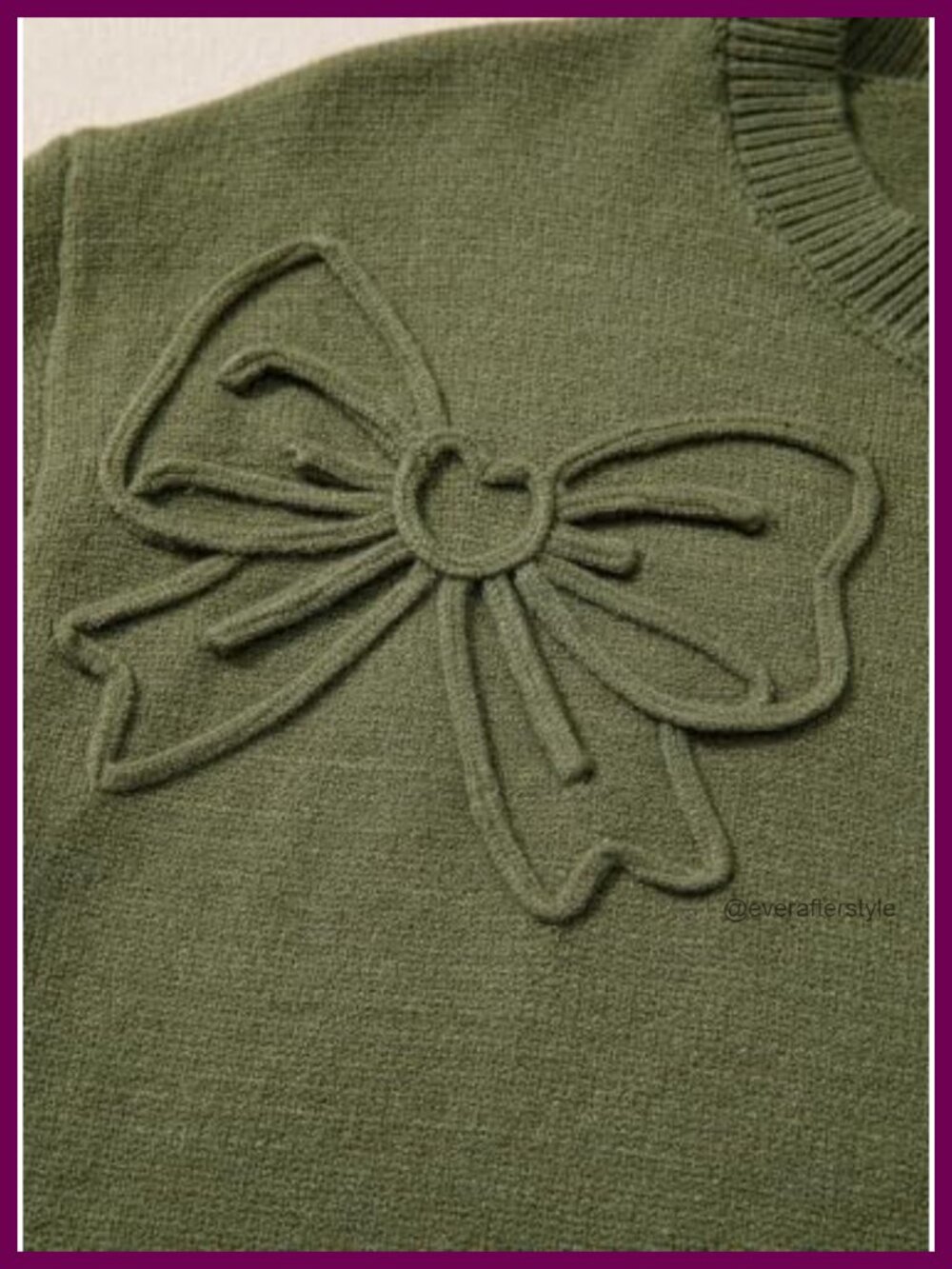 Floral Lantern Sleeve Pullover Knit Sweater - Picture 3 of 6